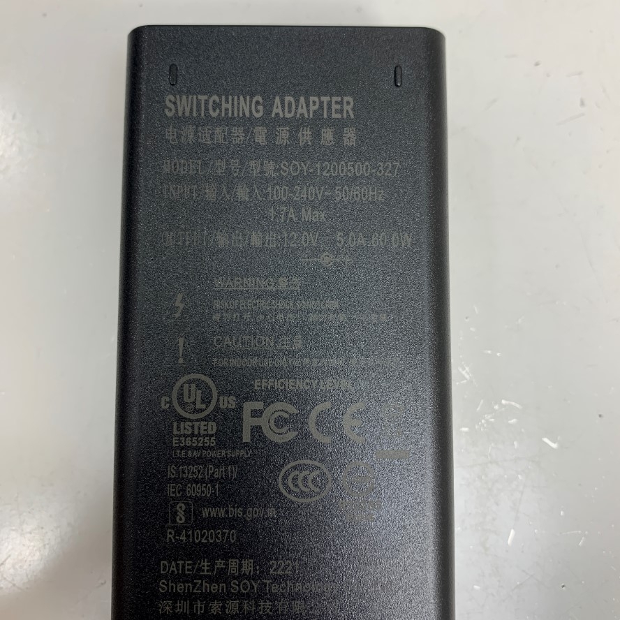Adapter 12V 5A 60W SOY Connector Tip Size 6.5mm x 3.0mm