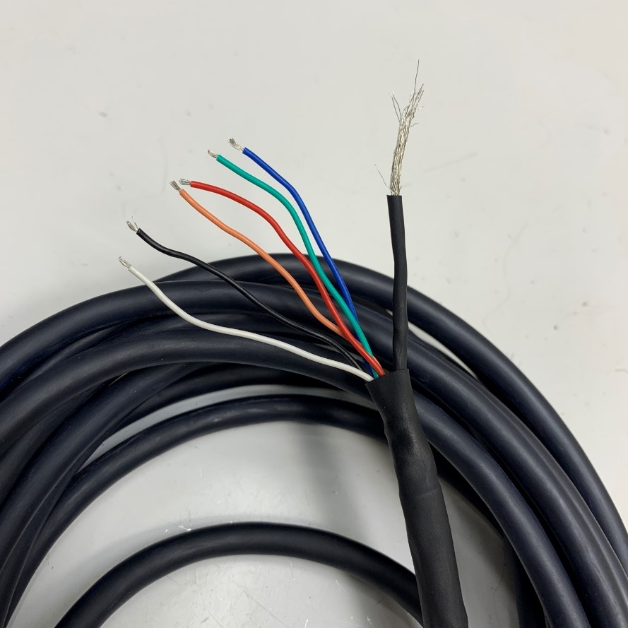 Cáp Hirose HR10A-7P-6S(73) 6 Pin Female to 6 Core Open End Dài Dài 7M 23ft Shielded Cable E203693 24AWG For I/O Power and Data Control Cable Basler Camera GigE Sony CCD Industrial