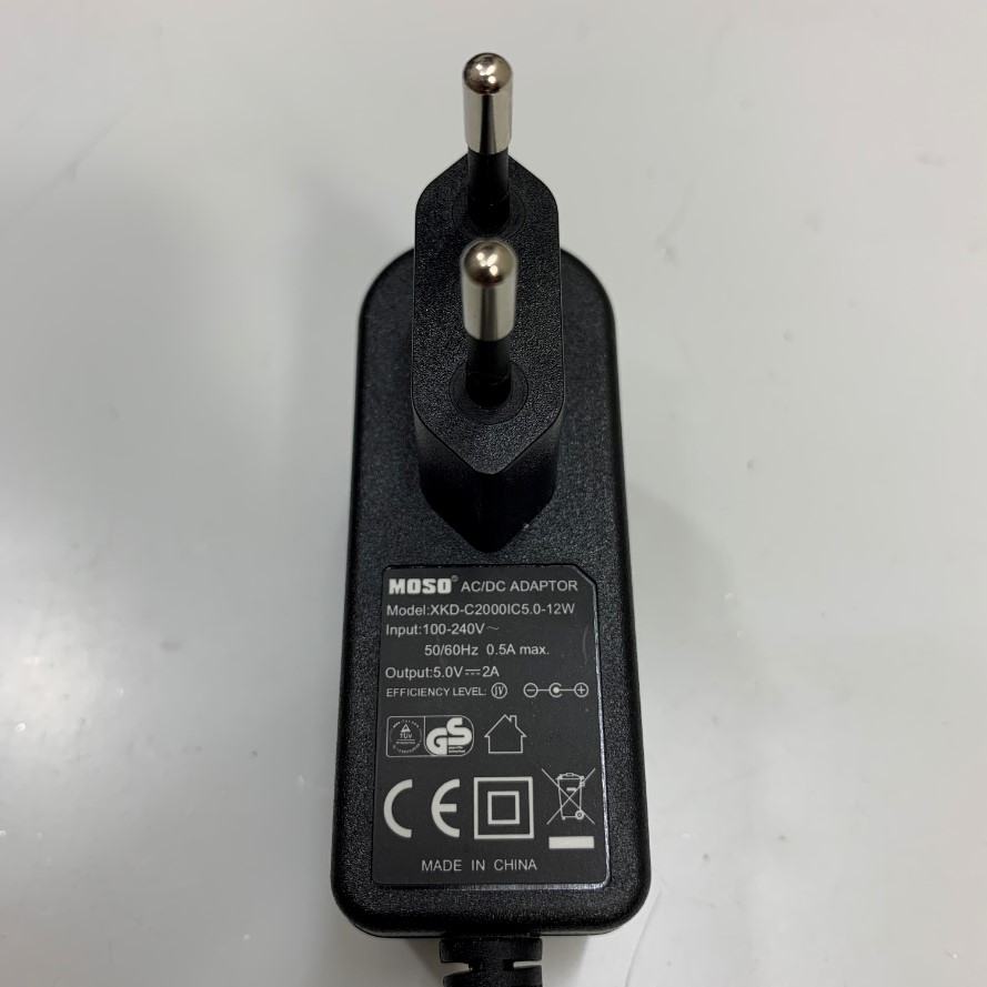 Adapter 5V 2A MOSO XKD-C2000IC5.0-12W Connector Size 5.5mm x 2.5mm Bộ Chuyển Đổi Quang Điện Media Converter Power Supply SC, LC, ST, FC, MT-RJ