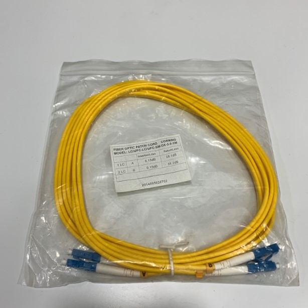 Dây Nhẩy Quang Fiber Optic Cable Single Mode LC to LC OS2 9/125 Duplex Yellow 3 Meter Cable 3.0mm PVC