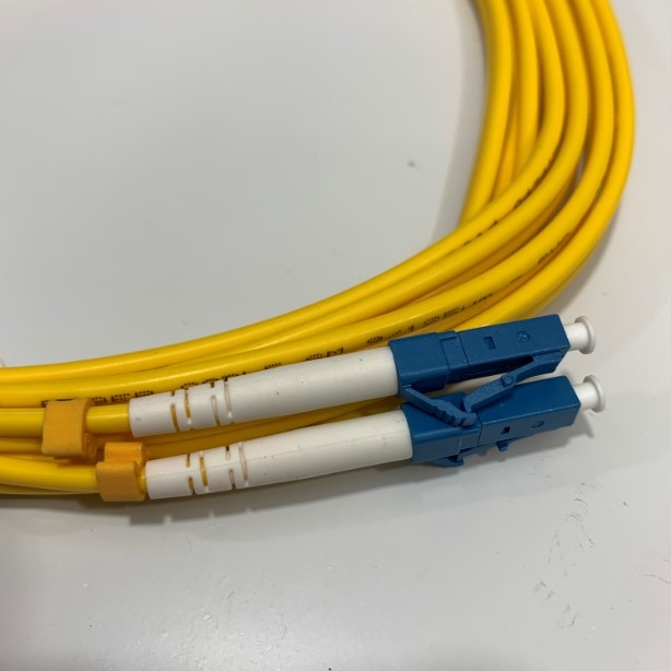 Dây Nhẩy Quang Fiber Optic Cable Single Mode LC to LC OS2 9/125 Duplex Yellow 3 Meter Cable 3.0mm PVC