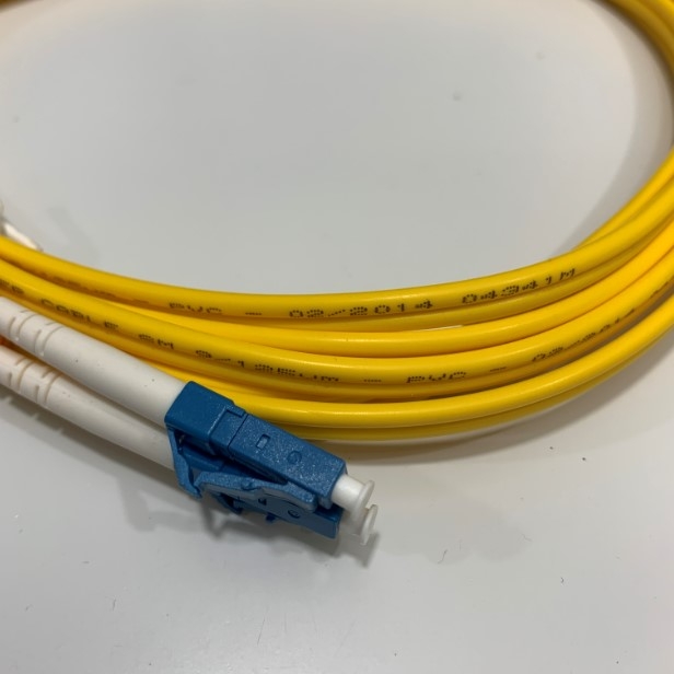 Dây Nhẩy Quang Fiber Optic Cable Single Mode LC to LC OS2 9/125 Duplex Yellow 3 Meter Cable 3.0mm PVC