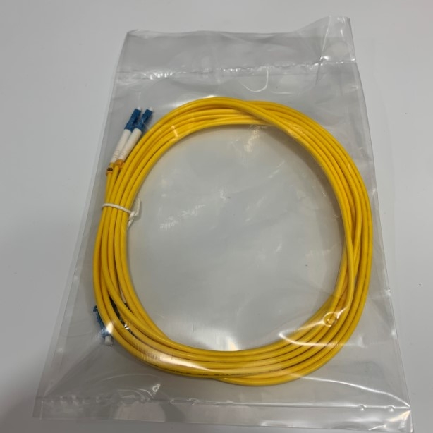 Dây Nhẩy Quang LC UPC to LC UPC Duplex OS2 Single Mode PVC 3.0mm Fiber Optic Patch Cable Yellow 3 Meter