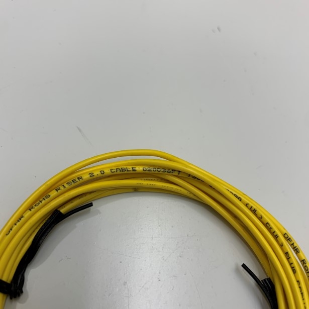 Dây Nhẩy Quang Japan Original 10FT FC UPC to FC UPC Simplex OS2 Single Mode PVC Yellow 2.0mm Fiber Optic Patch Cable Length 3M