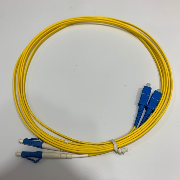 Dây Nhẩy Quang ADC Fiber Optic Cable Single Mode SC to LC OS2 9/125 Duplex Yellow 3 Meter Cable 2.0mm PVC