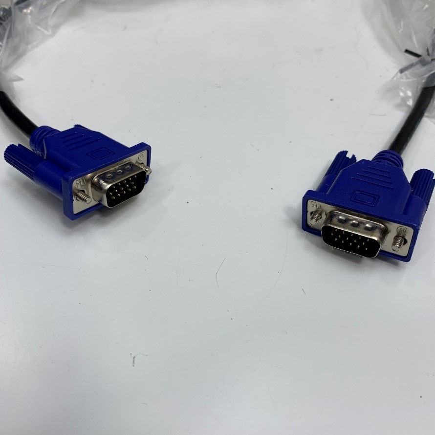 Cáp VGA to VGA Male/Male Cable Dài 1.5M 5ft Original Monitor Cord Blue Plug For PC Computer