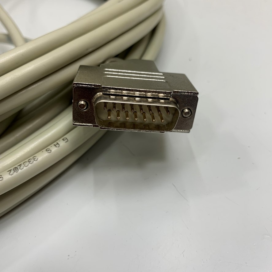 Cáp Điều Khiển Connector M12 8 Pin A-Code Female 90 Degree to DB15 Male Dài 20M 66ft Shielded Cable 4x2x0.14 mm² OD 6.5mm Gray For Siemens Simatic Industrial, Cognex Industrial Barcode Camera Reader