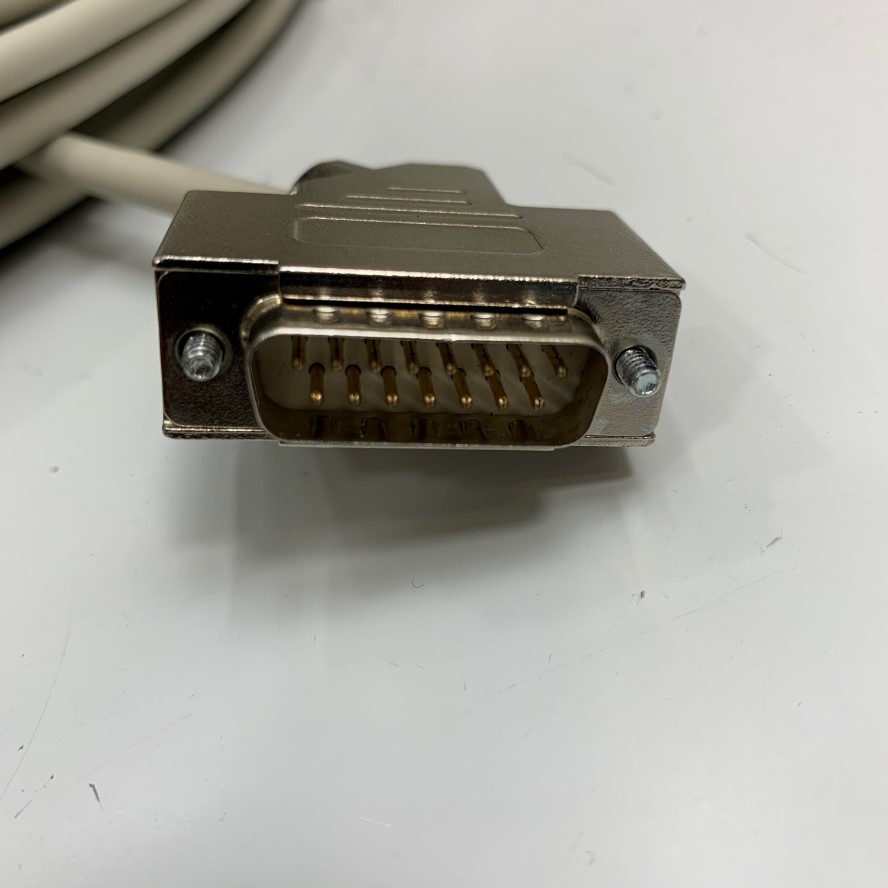 Cáp Điều Khiển Connector M12 8 Pin A-Code Female to DB15 Male Dài 20M 66ft Shielded Cable 4x2x0.14 mm² OD 6.5mm Gray For Siemens Simatic Industrial, Cognex Industrial Barcode Camera Reader