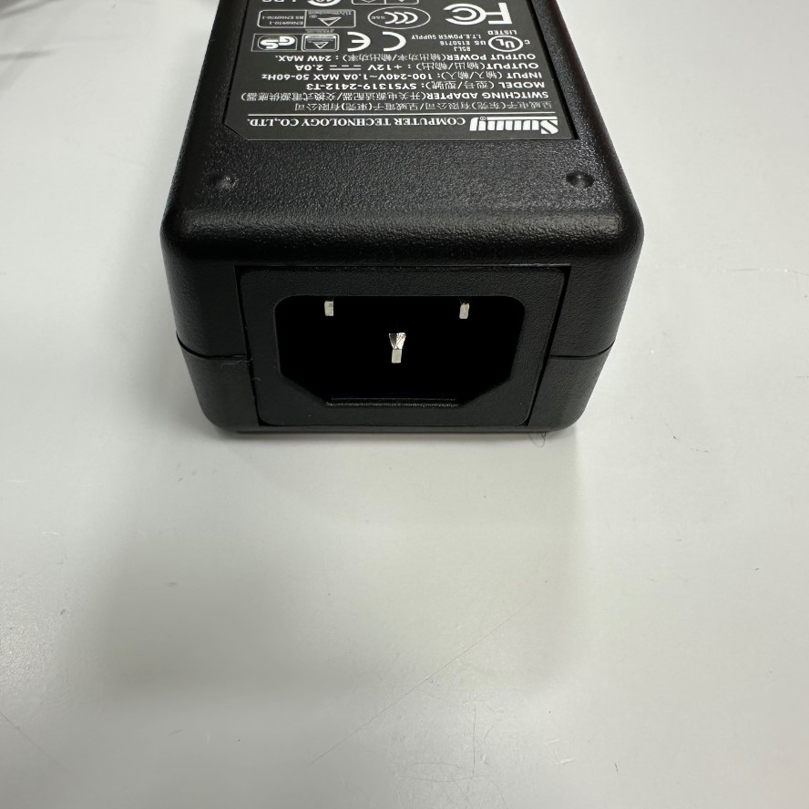 Adapter 12V 2A 24W Sunny OEM Thay Thế BYX3-1202000 12V 2A IEC C14 Plug + C - Connector Tip Size 5.5mm x 2.5mm For Datalogic Barcode Scanner 12V AC-DC Power Supply