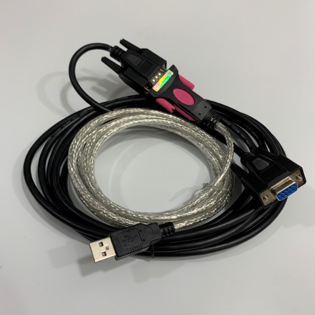 Bộ Combo Cáp Điều Khiển Download/Upload Data Cable 6232-9F9F-10CRE RS232 3M + USB to RS232 Z-TEK For Industrial PLC Với Computer