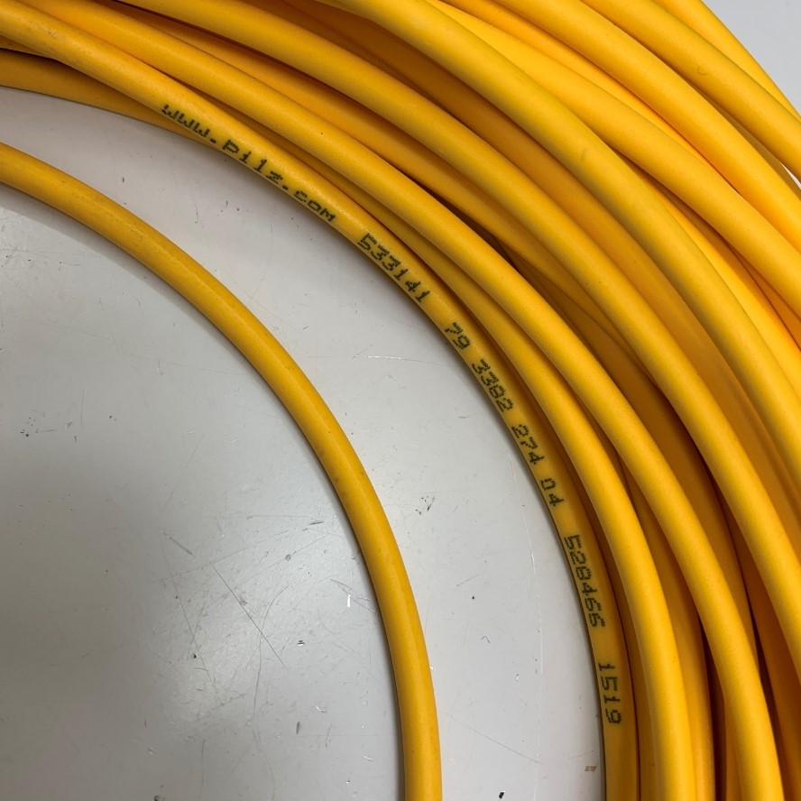 Cáp Điều Khiển‬ Dài 30M 90ft Cable Pilz E33141 4 Core x 0.25mm² OD 5.0mm 300V Colour Yellow in Germany For Sensor Plug Connector M8 M12 Single Cable