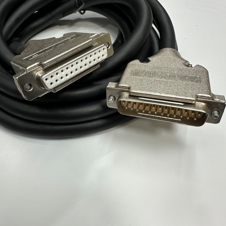 Cáp 2.6M 8.7ft DB25 Male to DB25 Female Connector AMP Metal Shell Serial RS232 Extension Cable 22AWG 300V 25x0.35mm² For Power I/O Servo Drive and Laser Marker Controller
