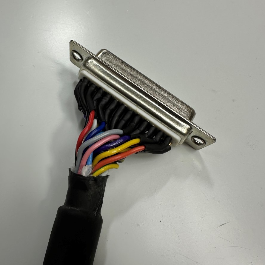 Cáp 2.6M 8.7ft DB25 Male to DB25 Female Connector AMP Metal Shell Serial RS232 Extension Cable 22AWG 300V 25x0.35mm² For Power I/O Servo Drive and Laser Marker Controller