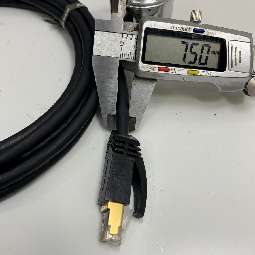 Cáp Mạng Công Nghiệp Dài 3M 10ft AMPCOM CAT7 Ethernet Cable 10 Gigabit 600MHz Shielded RJ45 100W PoE Patch Cord Gold Plated - 10GbE S/FTP 4PR 26AWG OD Ø 7.5mm Network Cable Black