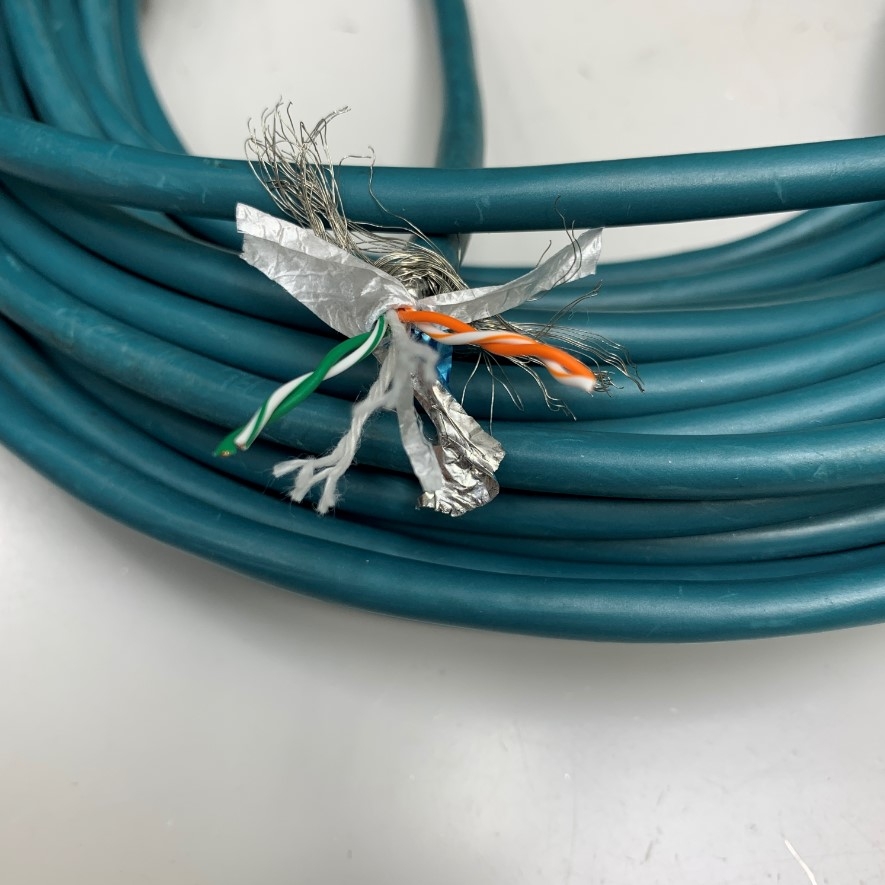 Cáp Cable M12 4 Pin D-Code Male Connector to 4 Core Open End Dài 14.5M 48ft Shielded Cable For Industrial Ethernet Communication