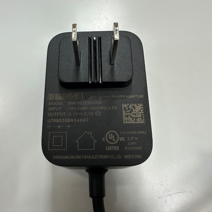 Adapter 5.1V 2.1A 10W Dongguan US Plug Connector Tip Size 5.5mm x 2.5mm For Ethernet Media Converter Network, IP Phone VoIP Network, Fingerprint Time Clock