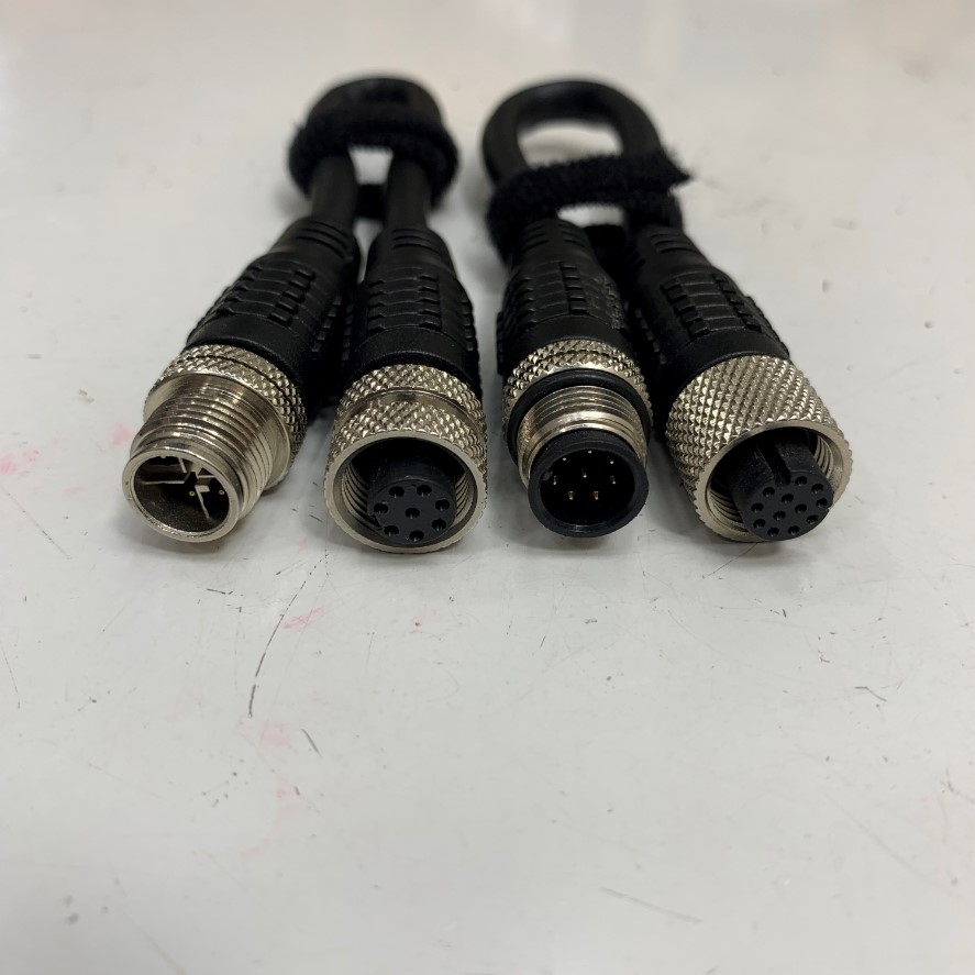 Cáp Chuyển Đổi Connector M12 A-Coded 12 Pin Female to M12 X-Coded 8 Pin Male Cable Dài 40Cm