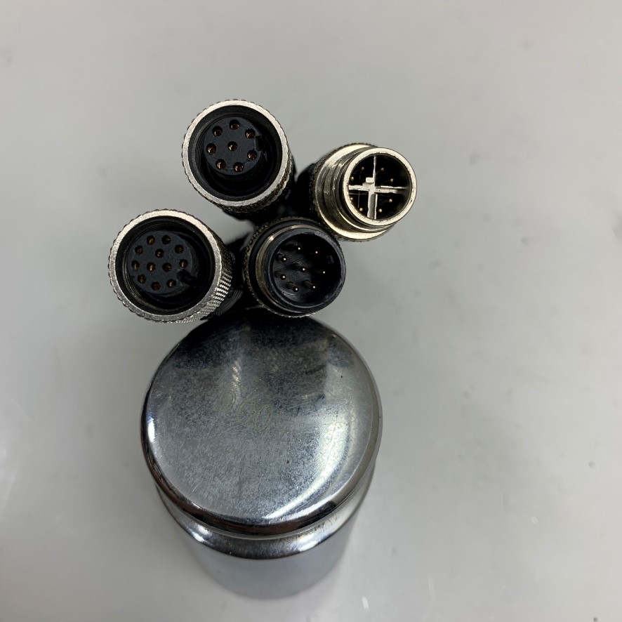 Cáp Chuyển Đổi Connector M12 A-Coded 12 Pin Female to M12 X-Coded 8 Pin Male Cable Dài 40Cm