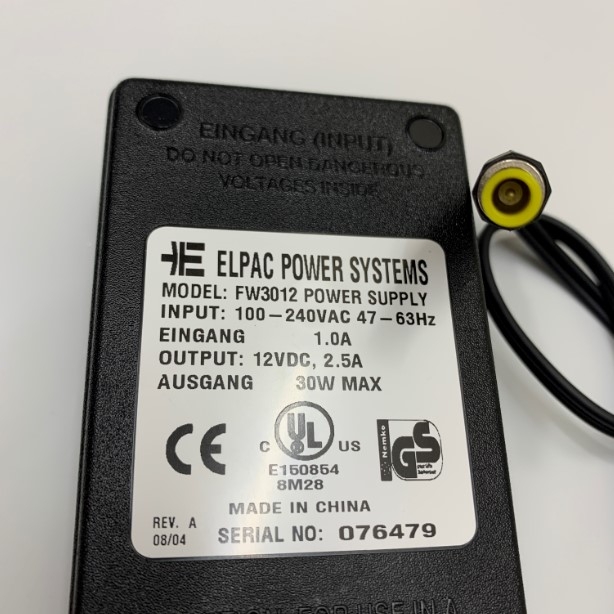 Adapter 12V 2.5A 30W ELPAC FW3012 Connector Size 6.5mm x 4.4mm For Yokogawa AQ7280 Máy Đo OTDR Cáp Quang