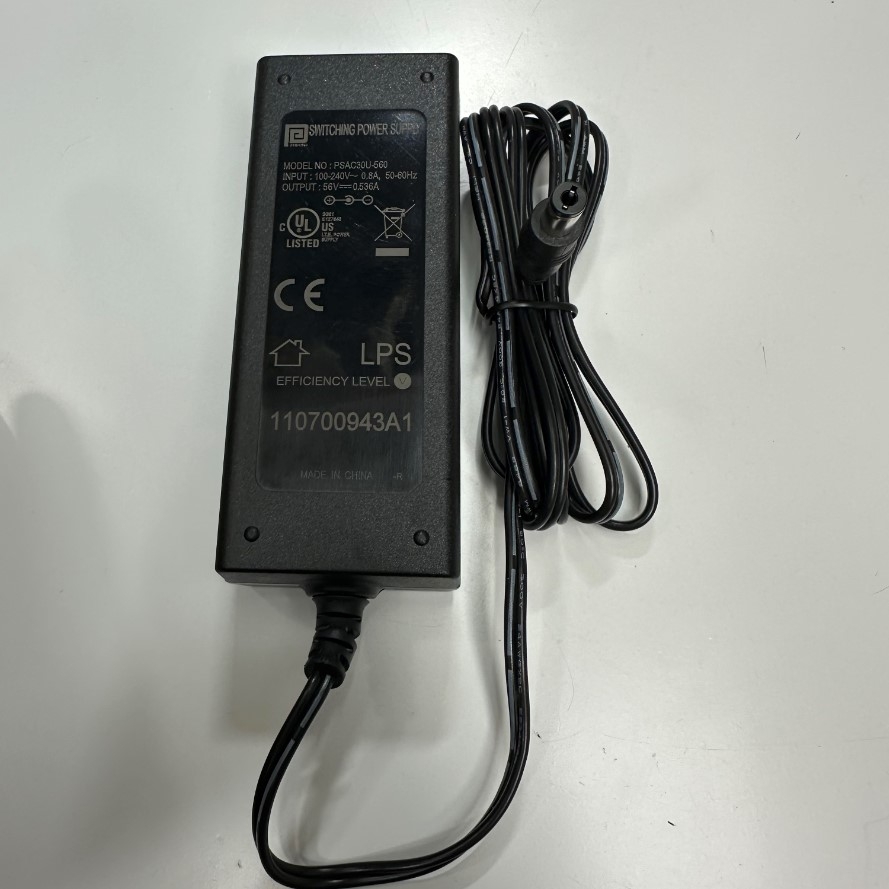 Adapter 56V 0.536A 30W Phihong PSAC30U-560 IEC 320-C14 Plug  Connector Tip Size 5.5mm x 2.1mm Switching Power Supply For PoE Switch