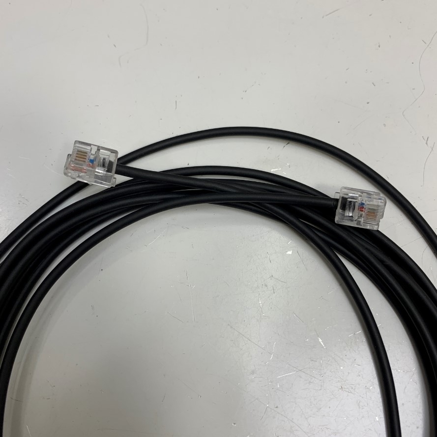 Cáp 10M 33ft Telephone Patch Cord Line Cable 4 Wire RJ11 to RJ11 4 Pin Round Cable OD 2.9mm Black For Điện Thoại Bàn, Điện Thoại IP