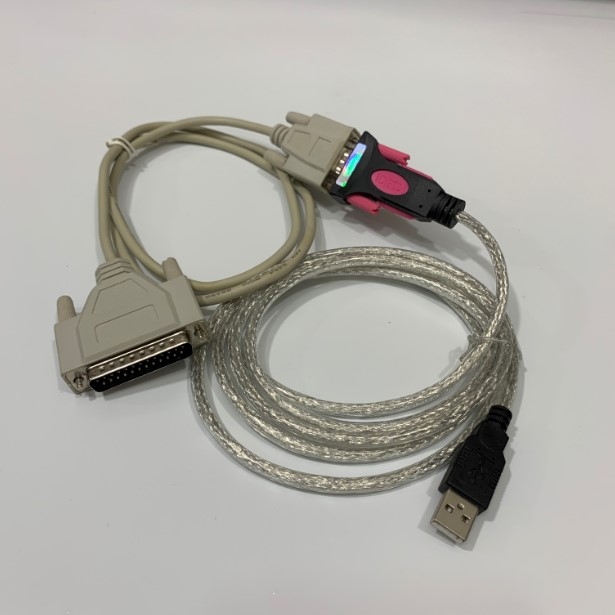 Bộ Combo Cáp Lập Trình PLC Mitsubishi PC to Mitsubishi SC-02N/SC-05 Cable DB9 Female to DB25 Male 1M Và USB to RS232 Z-TEK