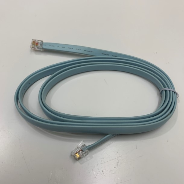 Cáp Điện Thoại Mỏng Dẹt Flat Telephone Cable RJ12 to RJ12 6 Pin 6P6C Male 26AWG Blue Length 1.5M