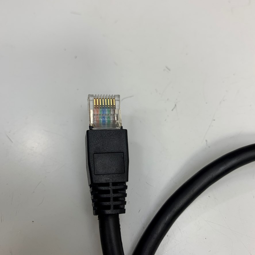 Cáp Mạng Công Nghiệp CAT5E Shielded Cable East West E106261 AWM 20276 Ethernet RJ45 Gigabit Lan Network S/FTP PVC Black 24AWG Dài 0.6M 2ft For Servo, PLC, HMI, Ethernet Network Cable