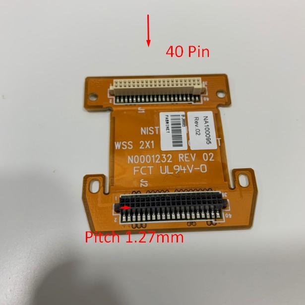 Cáp INSTICA INC PCB P/N N0001232 Rev 02 FCT UL94V-0 40 Pin Flat Ribbon Data Cable Connector Pitch 1.27mm Length 40mm