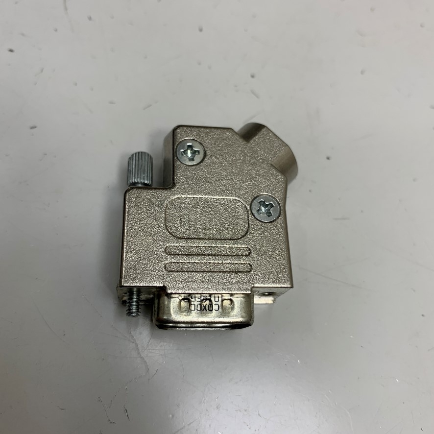 Đầu Jack D-Sub DB15 Pin HD15 VGA 3 Row Male Cover Shell/Hood Housing Metal Fe Plated For D-Sub Connector Plug 15 Way Panel Mount 45 Degree