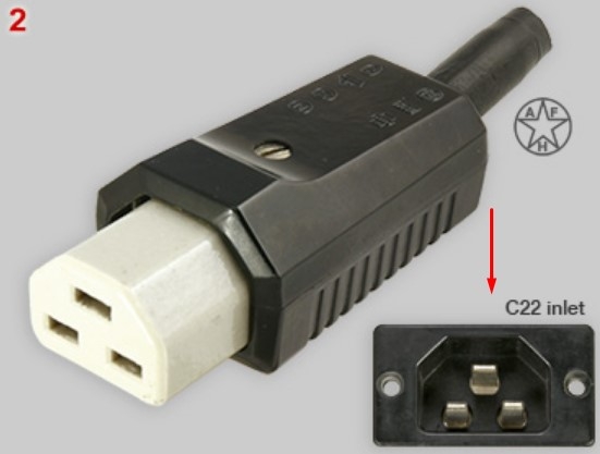 Dây Nguồn Cisco CAB-CEE77-C21-EU AC Power Cord European Schuko CEE 7/7 to IEC 60320 C21 16A 250V 3x1.5mm² 16AWG H05BB-F Cable OD 9.0mm Very Hot Conditions 155°C Length 4.2M