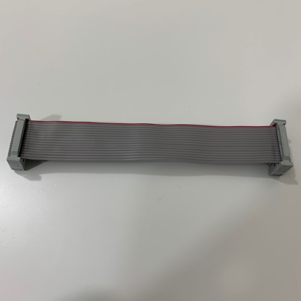 Cáp 16 Pin Flat Ribbon Data Cable Grey Dài 11Cm IDC Female Connector Pitch 2.54mm - Cable Pitch 1.27mm For HMI Panel CMC CNC PLC