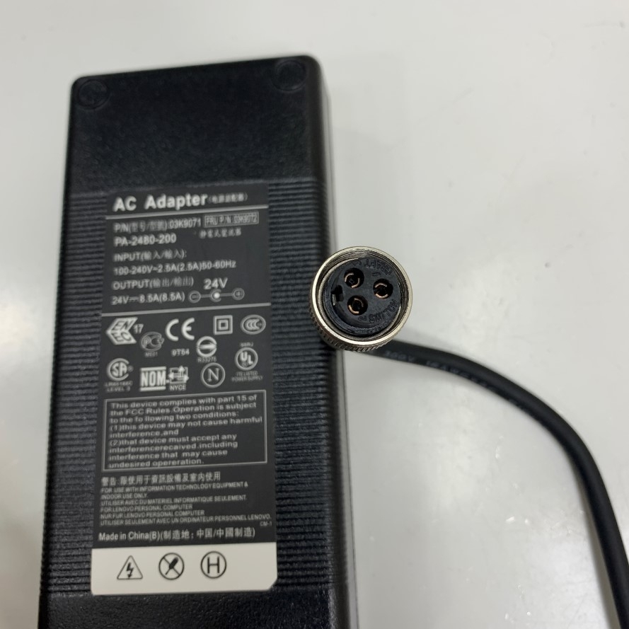 Adapter 24V 8.5A 150W OEM BPM150S24F06 24V 6.25A Switchcraft 3-Pin Female Connector SL403FX For Màn Hình Phòng Mổ Và Nội Soi NDS Surgical Display Medical Monitor 15” 19” 24” 26” 27” EndoVue,  Radiance