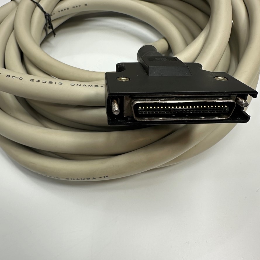 Cáp 6M 20ft Interface SCSI Shielded  Cable HPCN Connector MDR 50 Pin Male to Male Pitch 1.27mm Screw Lock Signal I/O Cable ONAMBA-M E43213 OD Ø 12.0mm Grey