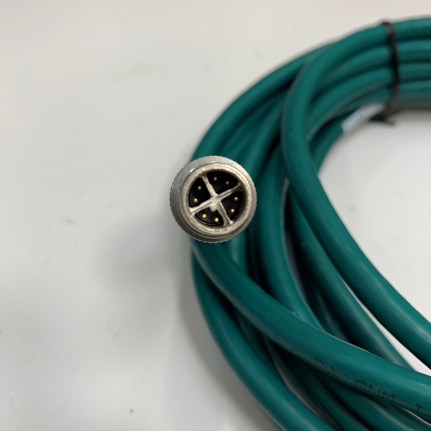 Cáp Điều Khiển CCB-84901-2001-05 Dài 5M 17ft Cable M12 X-Code 8 Pin Male to RJ45 Shielded E258652 AWM Style 2464 AWM I/II A/B 80C 300V For Cognex Industrial Camera Flexible Gigabit Network