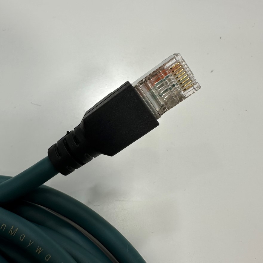 Cáp 3M 10ft Datalogic CAB-ETH-M03 M12-IP67 Cable M12 4 Pin D-Code Male to RJ45 Cable Ethernet Industrial Barcode Scanner Datalogic