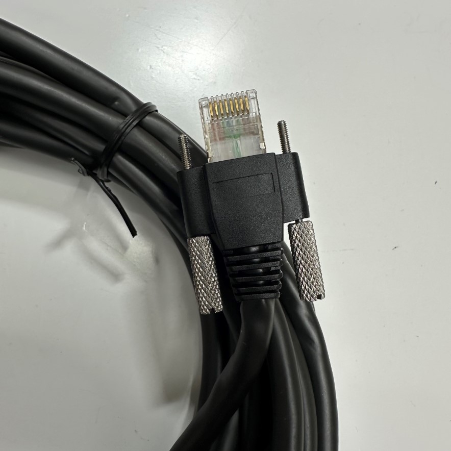 Cáp 5M 17ft Hàng Theo Thiết Bị OEM Thay Thế MV-ACG-RJ45s-RJ45-ST-5M GigE CAT6 S/STP PoE Power Ethernet RJ45 Screw Locking Cable Industrial Camera