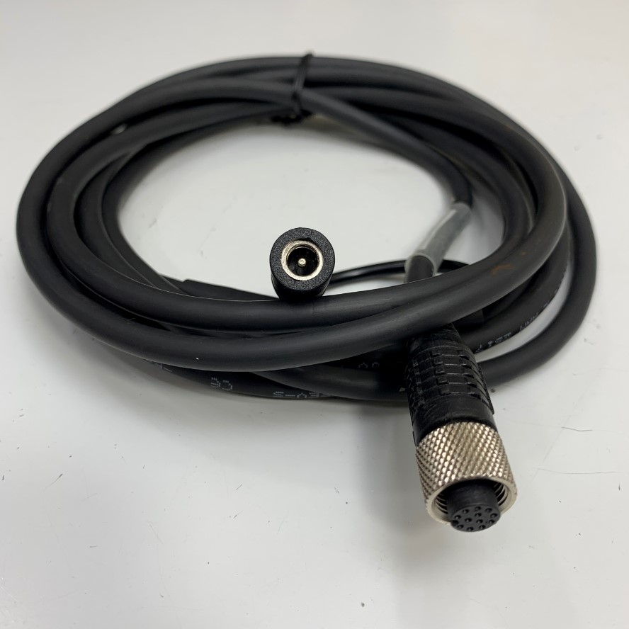 Cáp DM300-M12I/0-F12SR-3M Dài 3.2M 9.6ft Cable M12 A-Code 12 Pin Female to DC 5.5x 2.1mm Female Power Cable For Cognex Industrial Camera