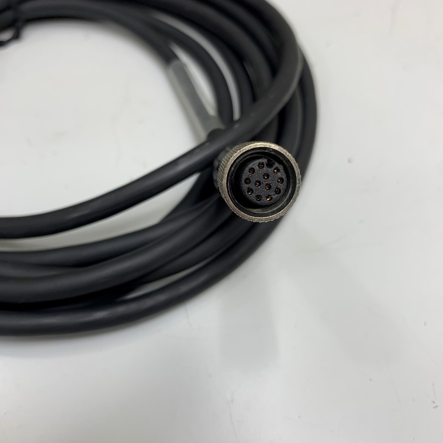 Cáp DM300-M12I/0-F12SR-3M Dài 3.2M 9.6ft Cable M12 A-Code 12 Pin Female to 2 Core Open End ILSAN E211405 105C 300V 4 Core x 0.25mm² For I/O Breakout Cable Power Supply Cognex Industrial Camera
