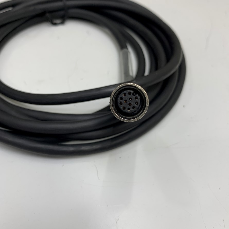 Cáp DM300-M12I/0-F12SR-3M Dài 3.2M 9.6ft Cable M12 A-Code 12 Pin Female to DC 5.5x 2.1mm Female + 2 Core Open End Power Cable For Cognex Industrial Camera