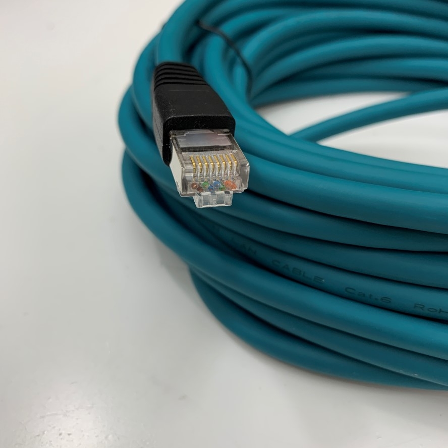 Cáp Right Angle M12 8 Pin Male X-Coded to RJ45 Industrial Ethernet CAT6 Shielded Cable OEM Cognex CCB-84901-6002-10 Dài 10M 33ft For Cognex Industrial Camera