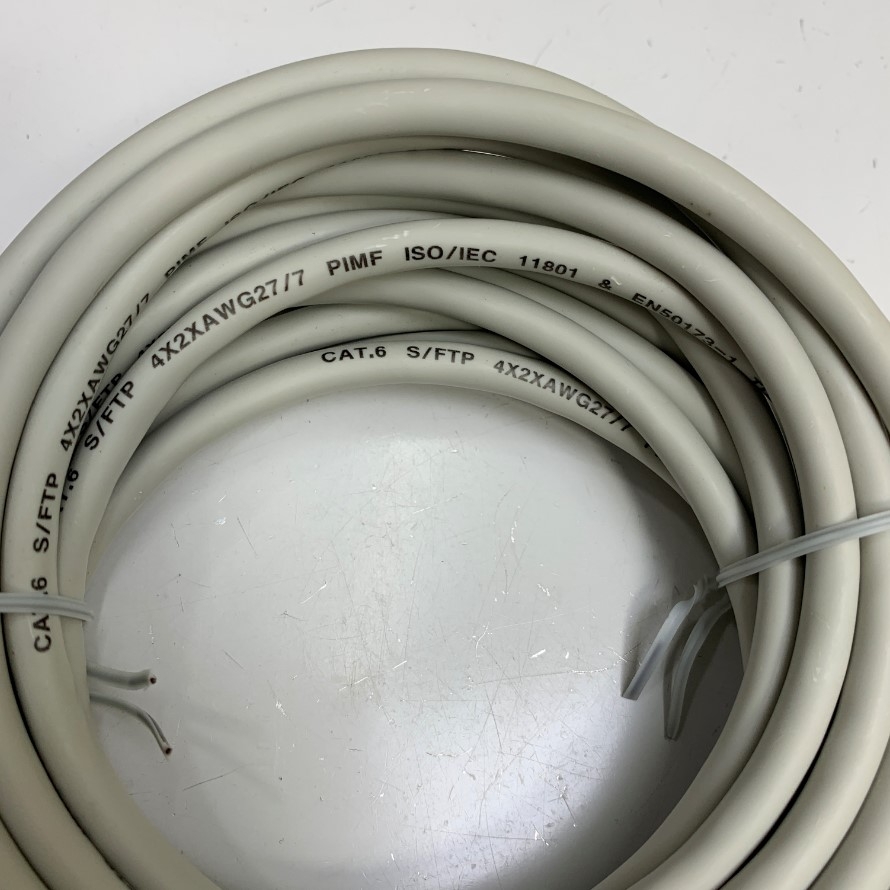 Cáp Mạng 5M 17ft UC-EMC050-02B CAT6 Ethernet Network Patch Cable Grey 27AWG Shielded S/FTP OD Ø 6.2mm For Servo Drive, PLC, HMI, Ethernet Network Programming Cable