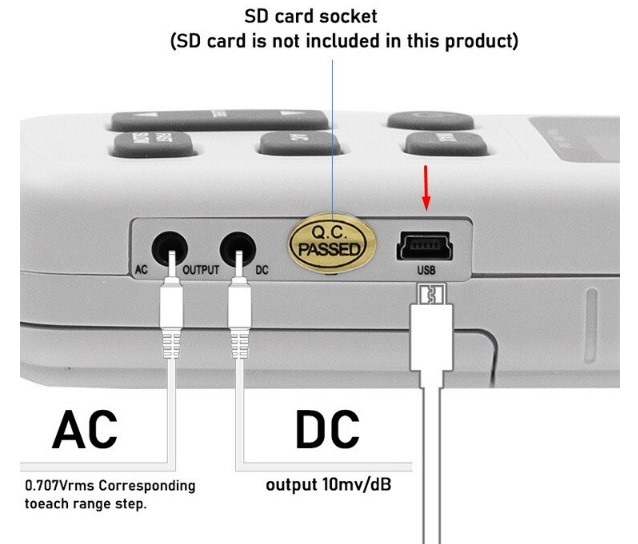 Cáp Kết Nối USB 2.0 Type A to Mini B Cable 1.3M For Nhiệt Kế Máy Đo Tiếng Ồn NDHY1361 Digital Sound Meter Với Máy Tính