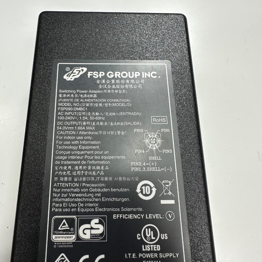 Adapter 54V 1.66A 90W Original FSP Group Inc FSP090-DMBC1 For Cisco SG300-10 10 Port Gigabit Managed Switch Connector Size 4PIN Mini Din 10mm