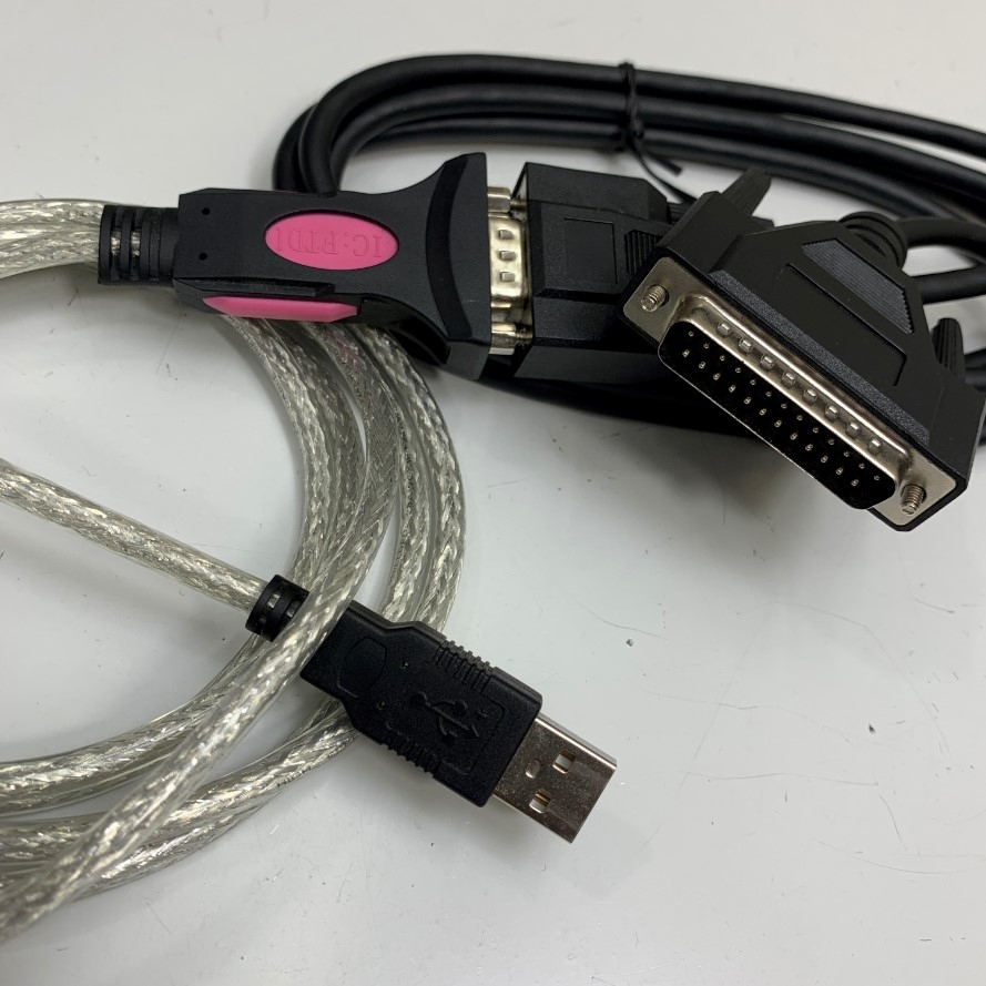 Cáp Điều Khiển Cân Điện Tử A&D AX-USB-25P-EX USB Converter FTDI Chip RS-232C Dài 3.5M 11.6ft Shielded Cable For AND Balances GF Series witch Computer Data Transfer