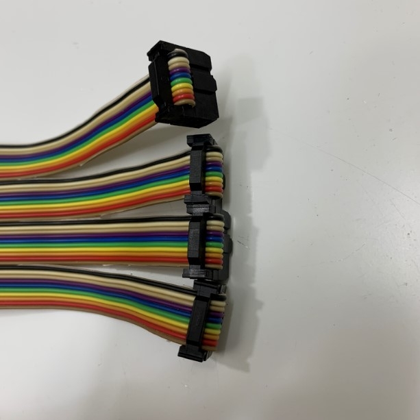 Cáp Kết Nối Module Panasonic FP0R Series PLC I/O Flat Ribbon Rainbow Cable IDC 40 Pin 2.54mm to Y Splitter 4 IDC Flat Ribbon 10 Pin Length 0.5M