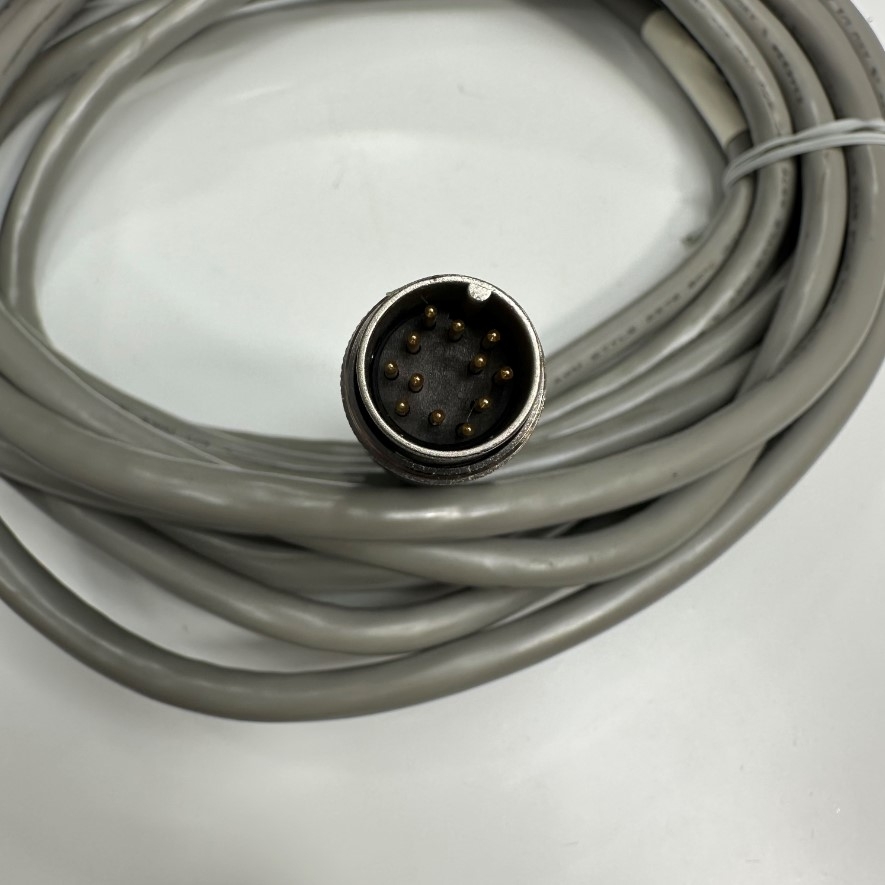 Cáp 5M 17ft Connector AISG DIN Right Angle 12 Pin Female to 12 Pin Male Shielded Cable Grey 12 Core x 0.12mm² OD 6.8mm For Signal and Power Cable Industrial