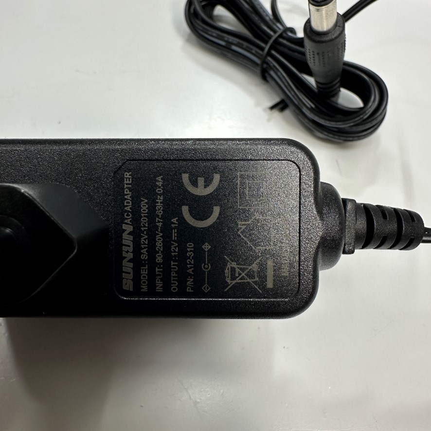 Adapter 12V 1A 12W Sunun OEM Thay Thế 12V 1A JET 6A-121WP12 EU Plug Power Supply + ---C--- - Connector Tip Size 5.5mm x 2.5mm For Cân Điện Tử Shinko Balance Weighing Scale 12V