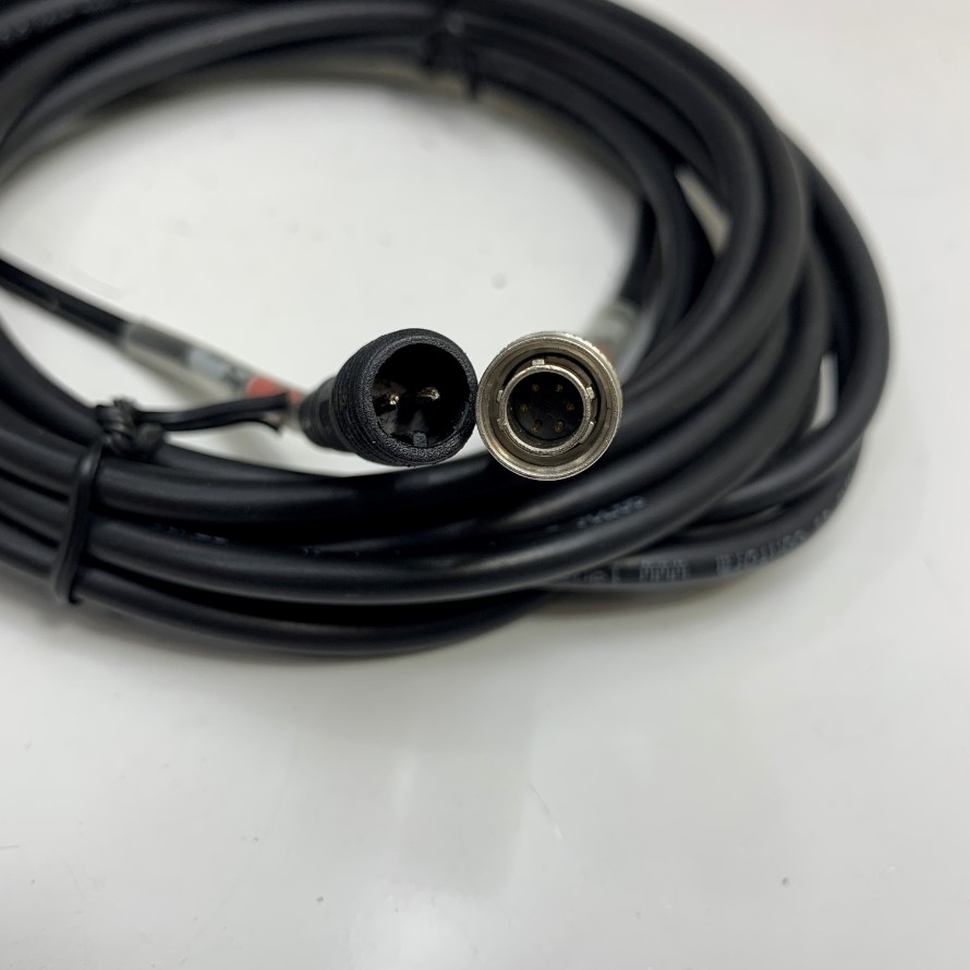Cáp Dài 4M 13.3ft Connector M10 2 Pin Male Cable to Hirose HR10A-7P-6P(73) 6 Pin Male For Power Supply Machine Vision Industrial Camera