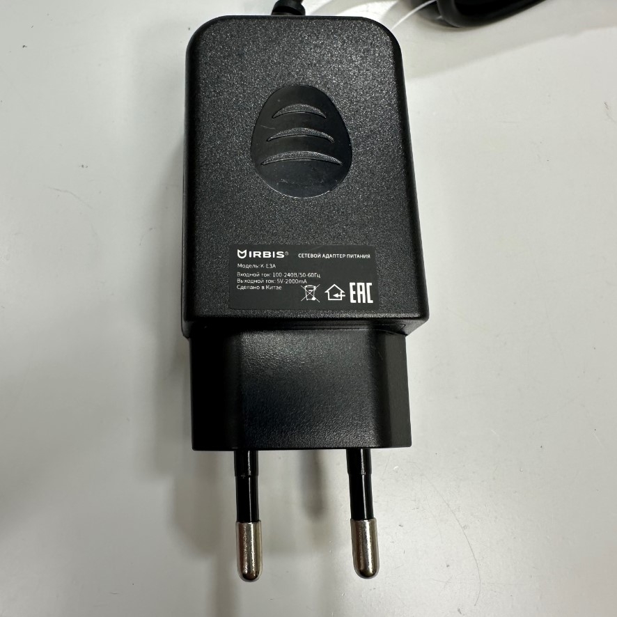 Adapter 5V 2A 10W IRBIS K-E3A EU Plug Connector Tip Size 5.5mm x 2.5mm For Ethernet Media Converter Network, IP Phone, Fingerprint Time Clock